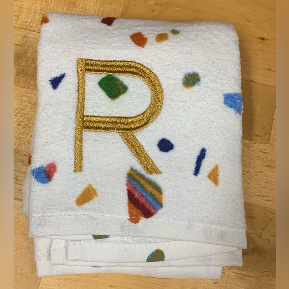 OPALHOUSE Letter R Monogram Hand Towel 100% Cotton 15” x 25” NWT! Birthday Party - Picture 2 of 6